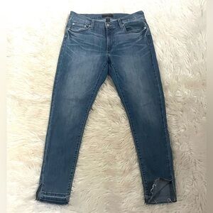 BANANA REPUBLIC Skinny Fit Raw Hem Distressed Jeans Mid Rise Stretch 29 / 8 P
